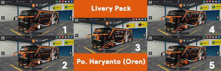 Livery Pack Po. Haryanto JB3+ SHD by Angga Saputro cvt