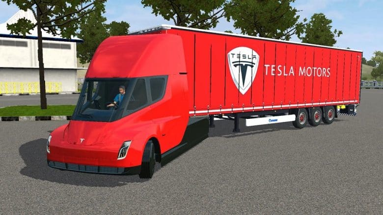 MOD Truck Tesla Semi Trailer BUSSID v3.6 by MAH Channel