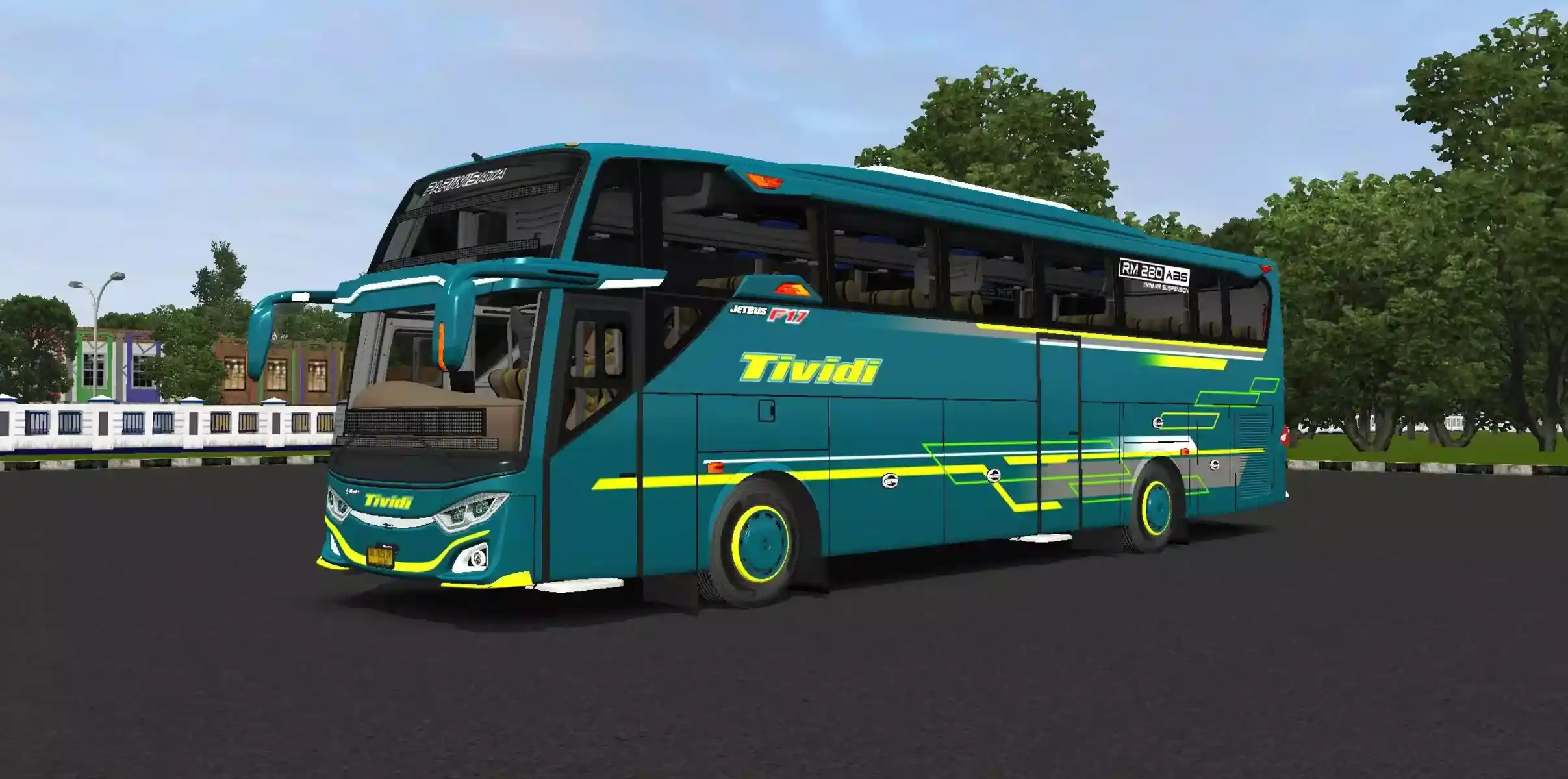 MOD BUSSID Bus JB3+ Hino RM280 Tividi Pintu Tengah by AS cvt FM