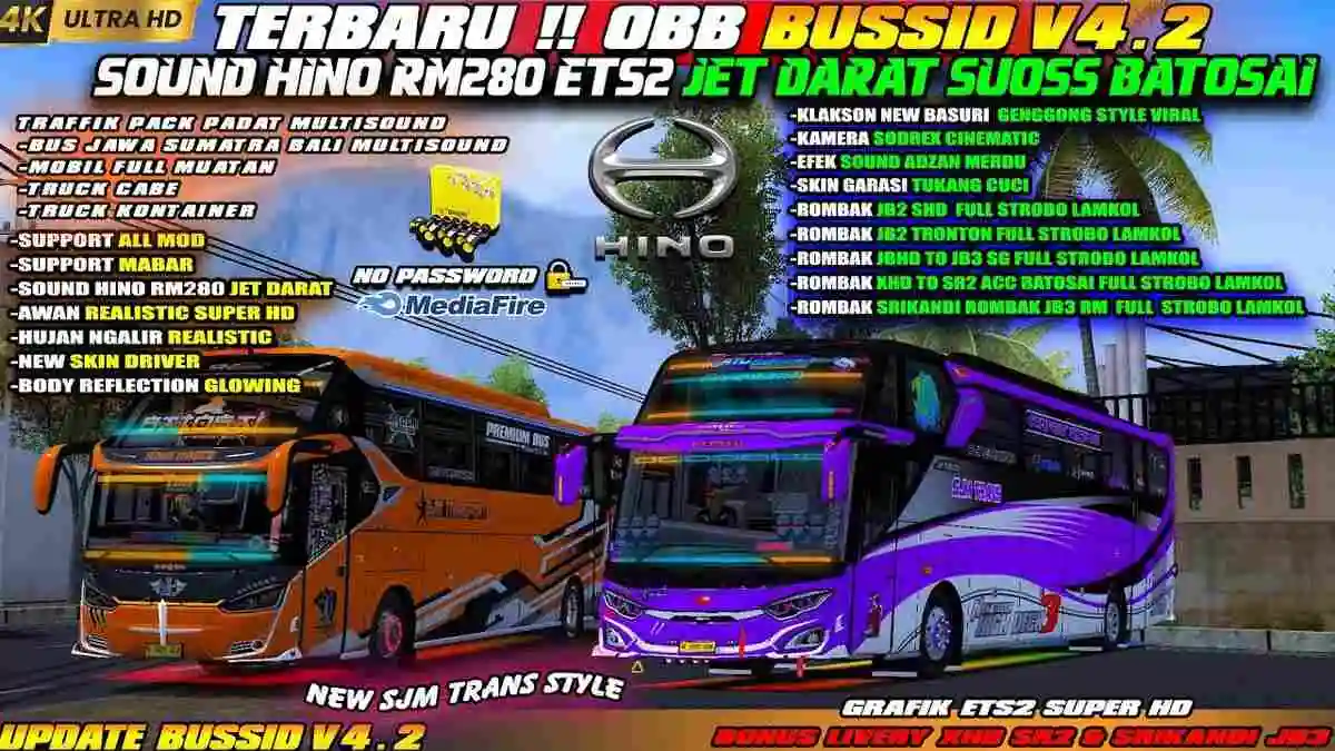 MOD OBB v4.2 Sound Hino RM280 SJM Batosai by Garasi Tube